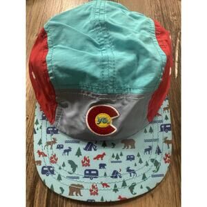Yo Colorado Hat Cap Strap Back Blue Red Outdoors Graphic Camper Print Kids Youth